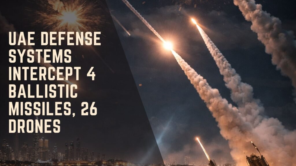 UAE Defense Systems Intercept 4 Ballistic Missiles, 26 Drones